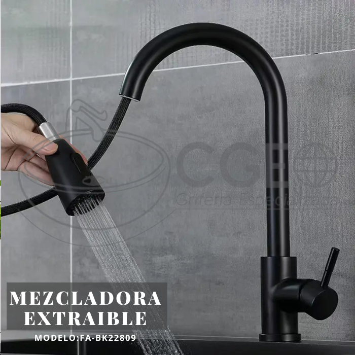 MEZCLADORA DE COCINA EXTRAIBLE NEGRO FA-BK22809 - 3