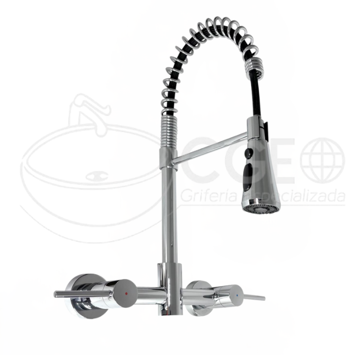 MEZCLADORA DE COCINA TIPO RESORTE CROMADO TL-ZQC371-F - 1