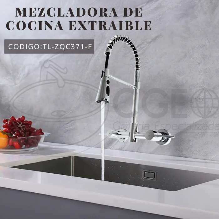 MEZCLADORA DE COCINA TIPO RESORTE CROMADO TL-ZQC371-F - 2
