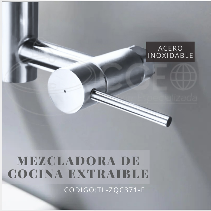 MEZCLADORA DE COCINA TIPO RESORTE CROMADO TL-ZQC371-F - 3