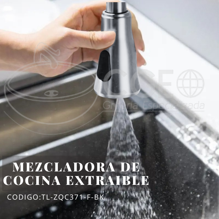 MEZCLADORA DE COCINA TIPO RESORTE CROMADO TL-ZQC371-F - 4