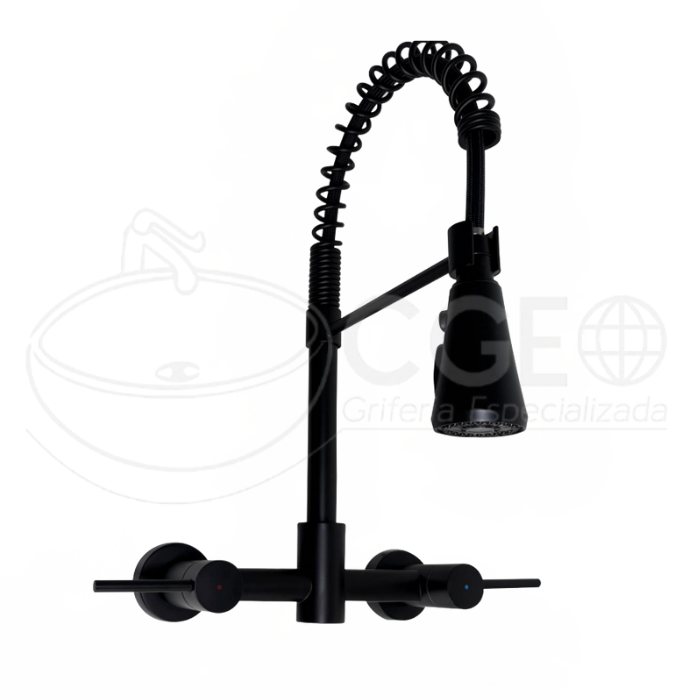 MEZCLADORA DE COCINA TIPO RESORTE NEGRO MATE TL-ZQC371-F-BK - 1