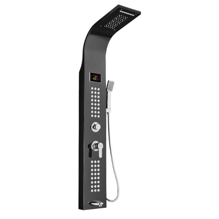 COLUMNA DE DUCHA IGUAZÚ NEGRO CON LED - 1