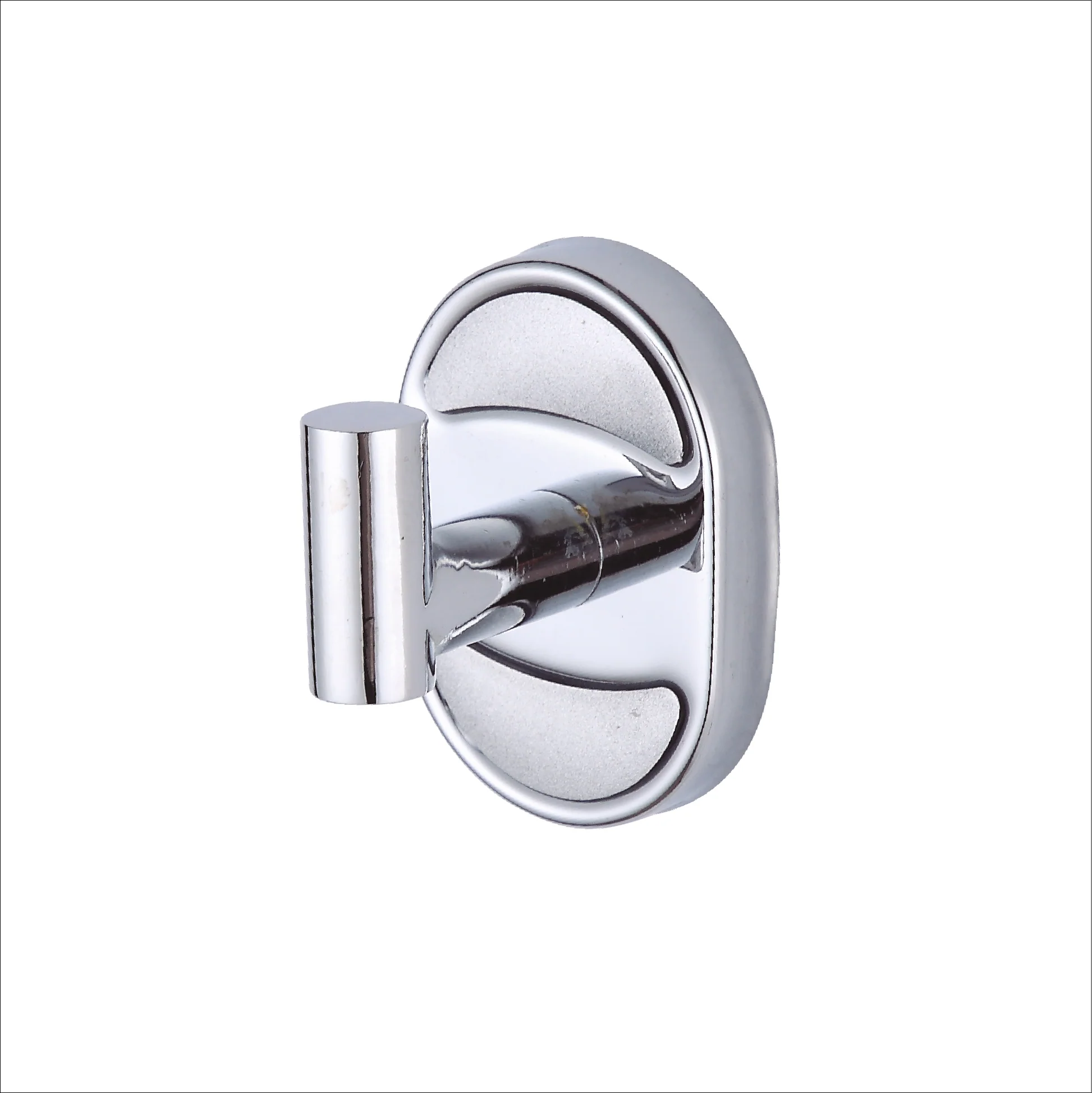 PERCHERO PARA BAÑO EN BRONCE BASE OVALADO MINIMALISTA CROMADO LUXE 52501 - 1