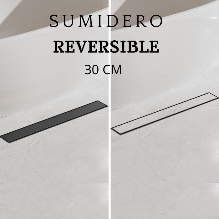 SUMIDERO REVERSIBLE 10X30 CM DE ACERO 304 NEGRO - 2