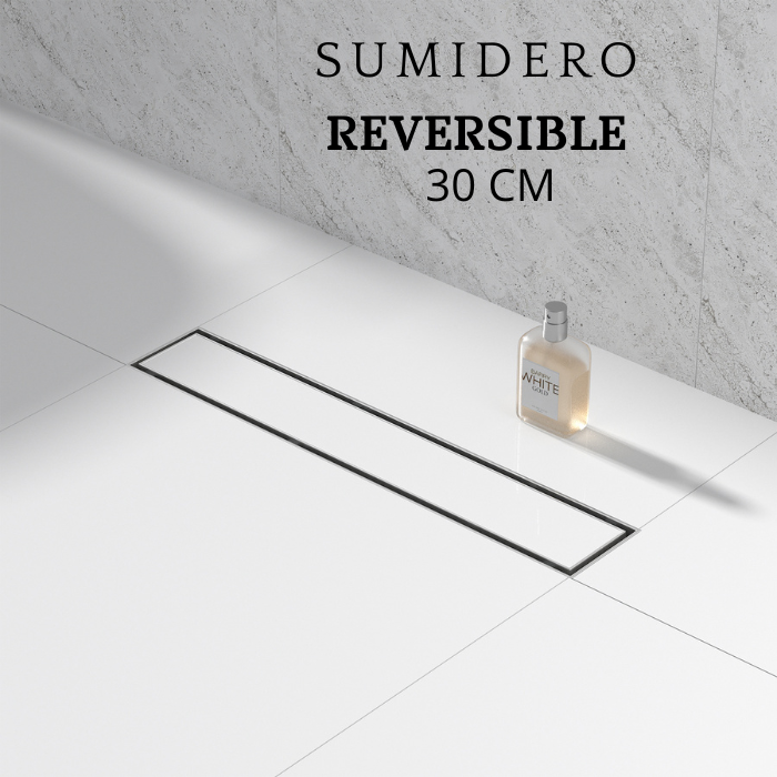 SUMIDERO REVERSIBLE 10X30 CM DE ACERO 304 NEGRO - 3