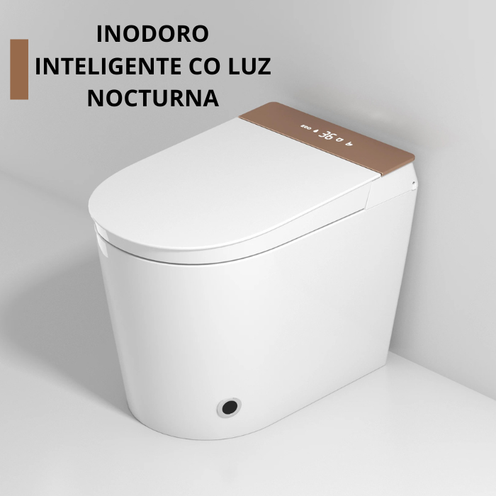 INODORO INTELIGENTE CON PANTALLA LED CON BIDÉ INTEGRADO BLANCO CON DORADO - 2