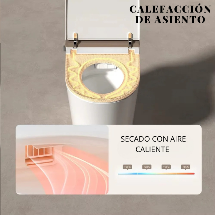 INODORO INTELIGENTE CON PANTALLA LED CON BIDÉ INTEGRADO BLANCO CON DORADO - 4