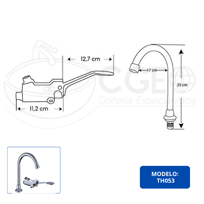 LLAVE LAVADERO CON PEDAL TH053 SEVILLA - 3