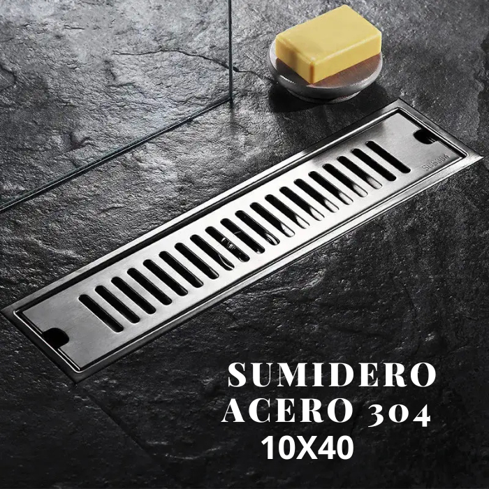 SUMIDERO 10X40 CM ACERO 304 SATINADO - 2