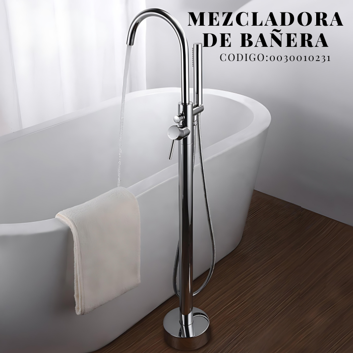 MEZCLADORA DE BAÑERA CON MINI DUCHA TELEFONO CROMADO BRONCE SRT - 2