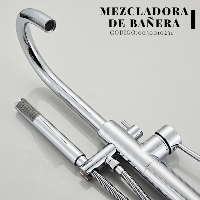 MEZCLADORA DE BAÑERA CON MINI DUCHA TELEFONO CROMADO BRONCE SRT - 3
