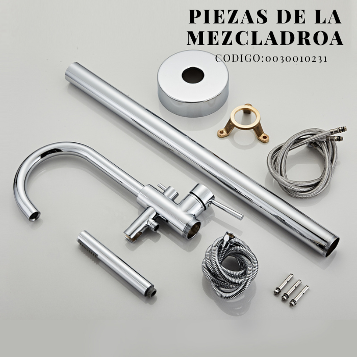 MEZCLADORA DE BAÑERA CON MINI DUCHA TELEFONO CROMADO BRONCE SRT - 4