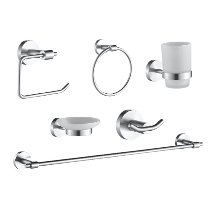 SETS DE BAÑO DE 6 PIEZAS SATINADO REDONDO 72200 - 1