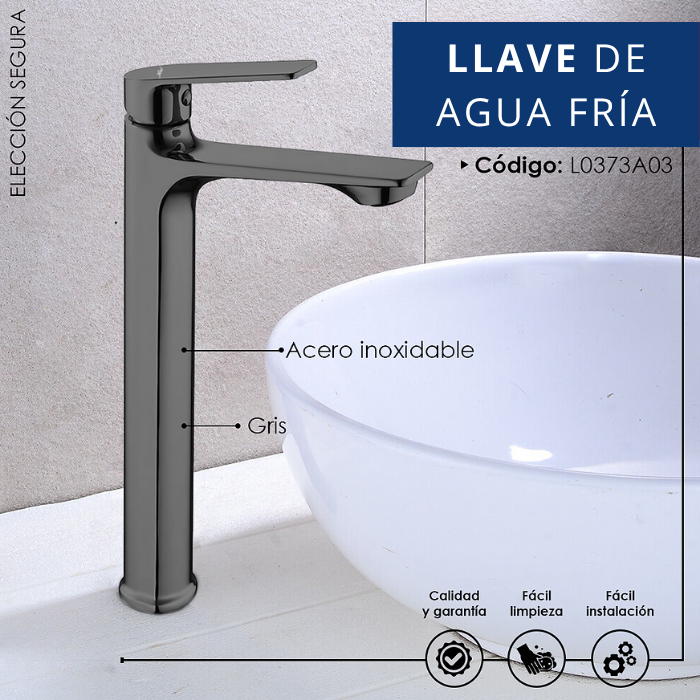 LLAVE PARA LAVATORIO ALTO MUEBLE GRIS L0373A03 - 2