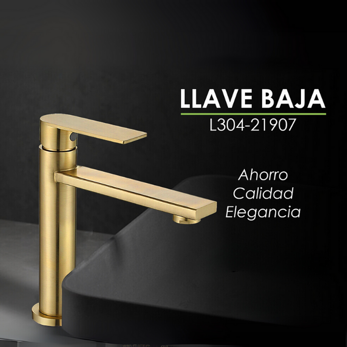 LLAVE DE LAVATORIO BAJO DORADO AL MUEBLE L304-21907 - 2