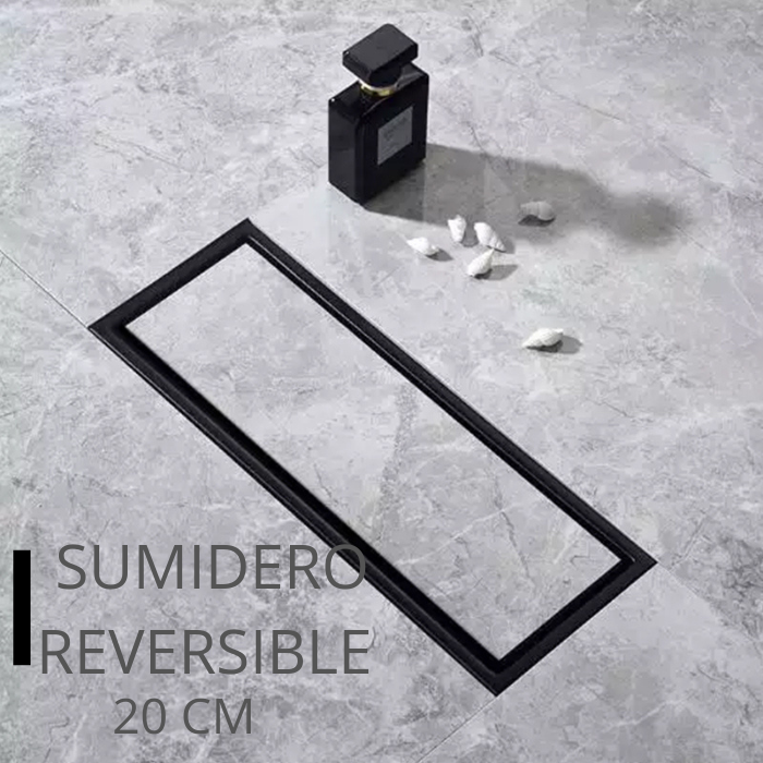 SUMIDERO REVERSIBLE 10X20 CM DE ACERO 304 NEGRO - 2