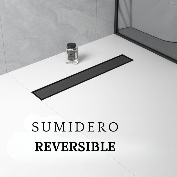 SUMIDERO REVERSIBLE 10X20 CM DE ACERO 304 NEGRO - 3