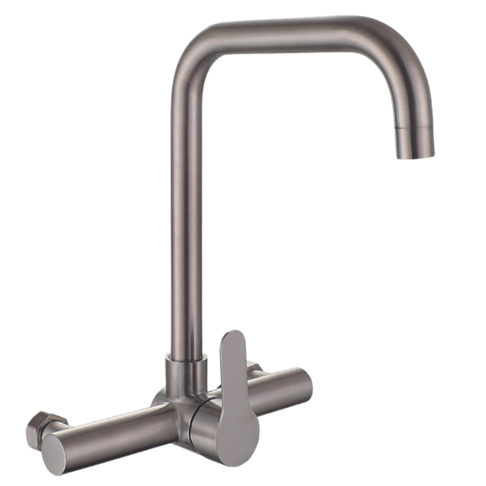 MEZCLADORA MONOCOMANDO PARA COCINA A PARED SATINADO MC304-266 - 1
