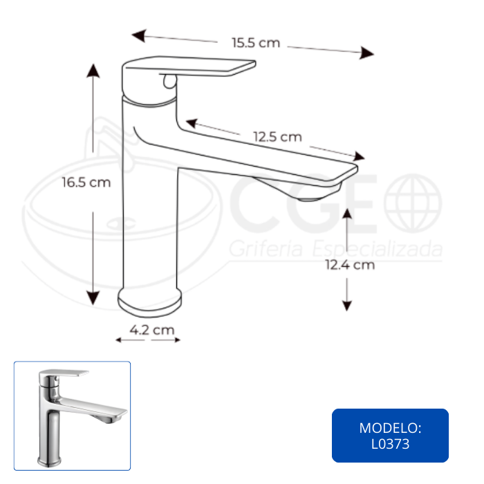 LLAVE PARA LAVATORIO MEDIANO GRIS L037303 - 4