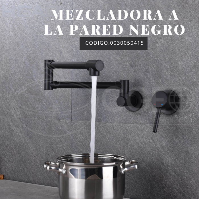 MEZCLADORA DE COCINA GIRATORIO 360 GRADOS A LA PARED CROMADO - 6