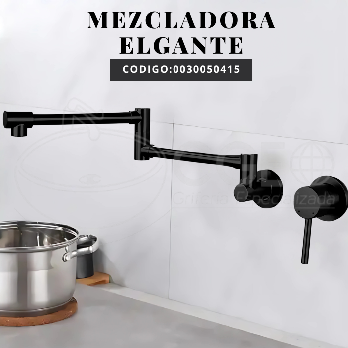 MEZCLADORA DE COCINA GIRATORIO 360 GRADOS A LA PARED CROMADO - 7