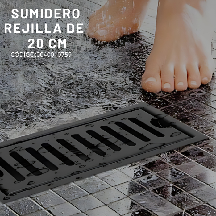 SUMIDERO 10X20 CM ACERO 304 NEGRO - 2