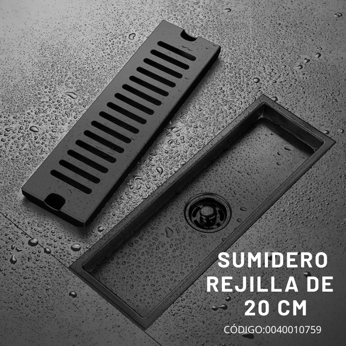 SUMIDERO 10X20 CM ACERO 304 NEGRO - 3