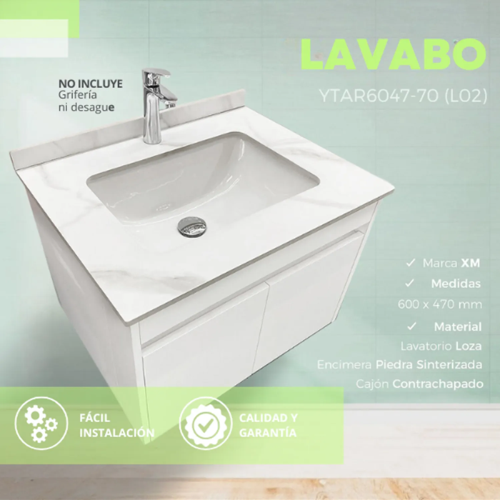 LAVATORIO CON MESA DE PORCELANATO YTAR6047-70 L02 - 2