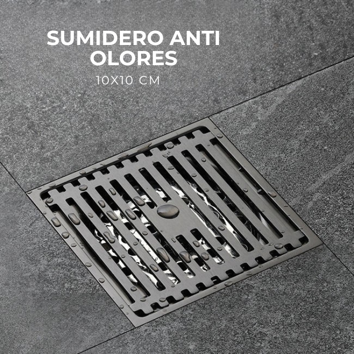 SUMIDERO DE ACERO CUADRADO 10X10 CM NEGRO - 3
