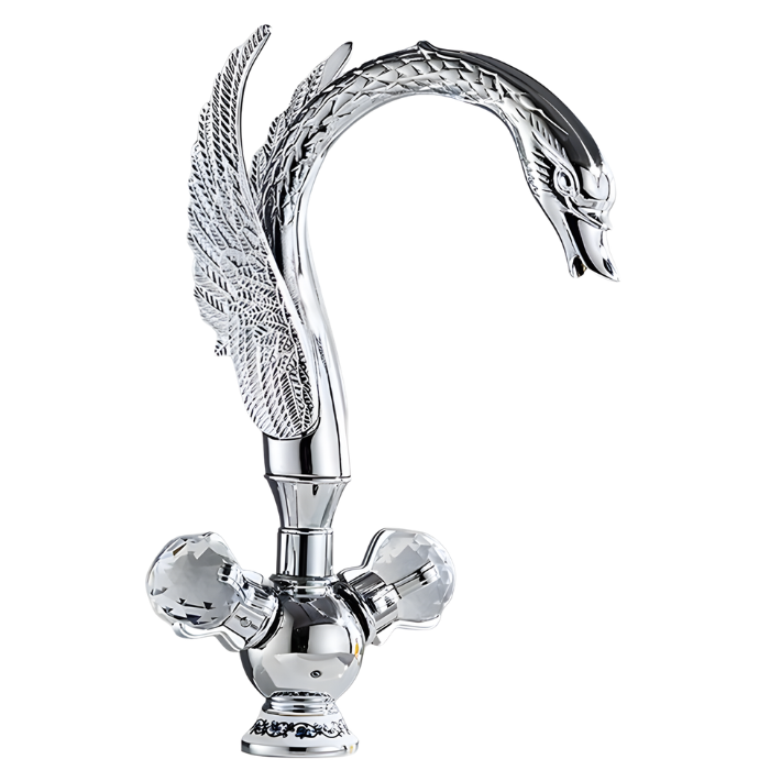 MEZCLADORA PARA LAVATORIO AL MUEBLE TIPO CISNE CROMADO M00800 - 1