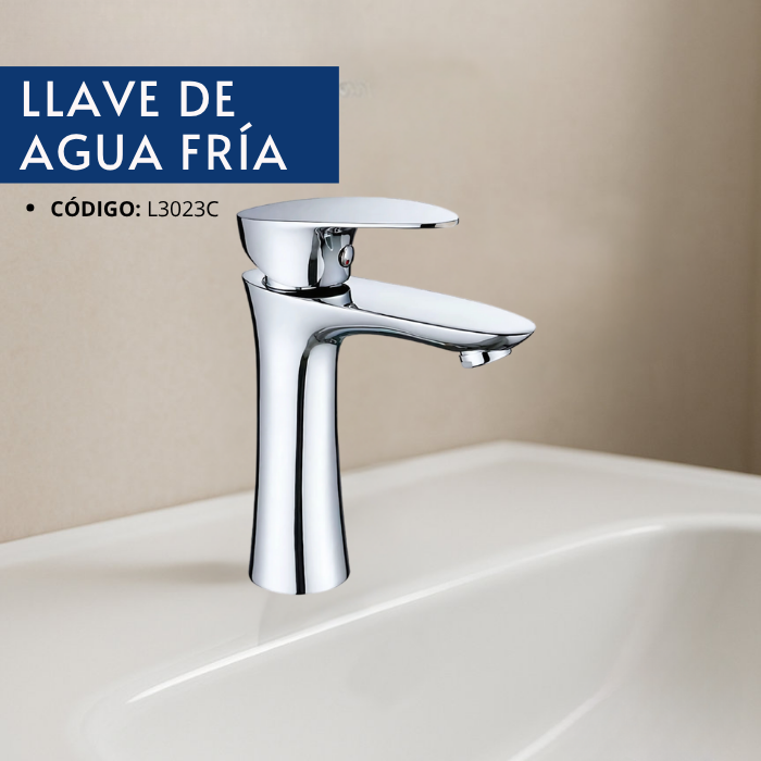 LLAVE PARA LAVATORIO MEDIANO CROMADO L3023C - 2
