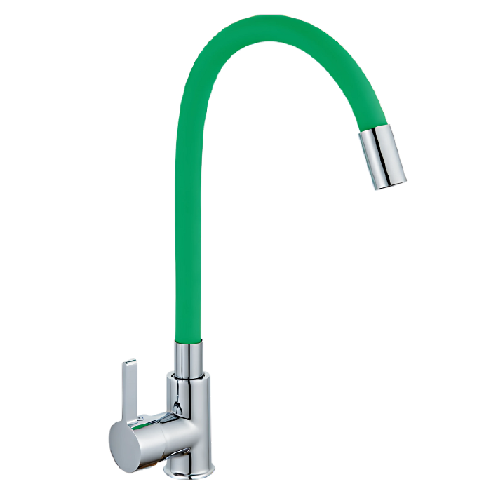MEZCLADORA MONOCOMANDO PARA COCINA PICO FLEXIBLE VERDE M04018 - 1