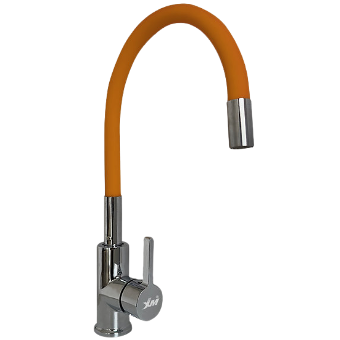 MEZCLADORA MONOCOMANDO DE COCINA FLEXIBLE NARANJA M04019 - 1