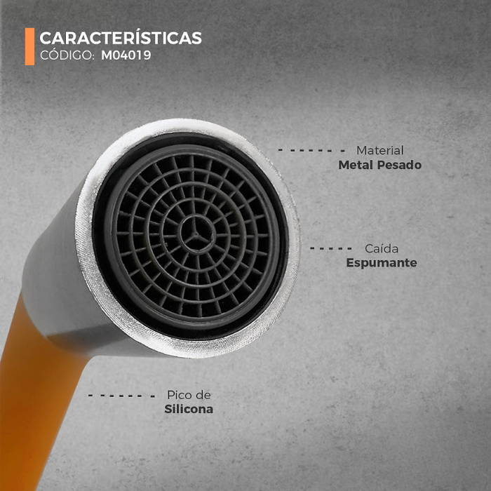 MEZCLADORA MONOCOMANDO DE COCINA FLEXIBLE NARANJA M04019 - 3