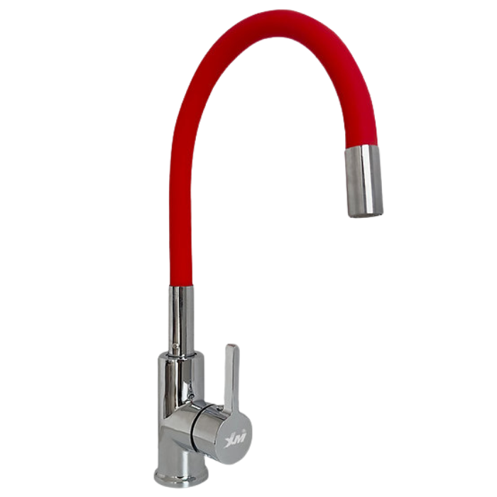 MEZCLADORA MONOCOMANDO DE COCINA FLEXIBLE ROJO M04020 - 1