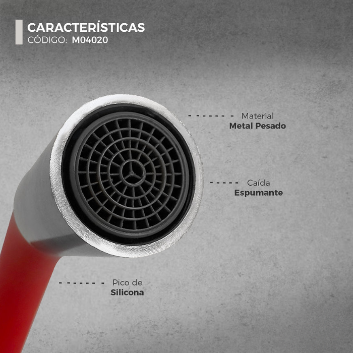 MEZCLADORA MONOCOMANDO DE COCINA FLEXIBLE ROJO M04020 - 4