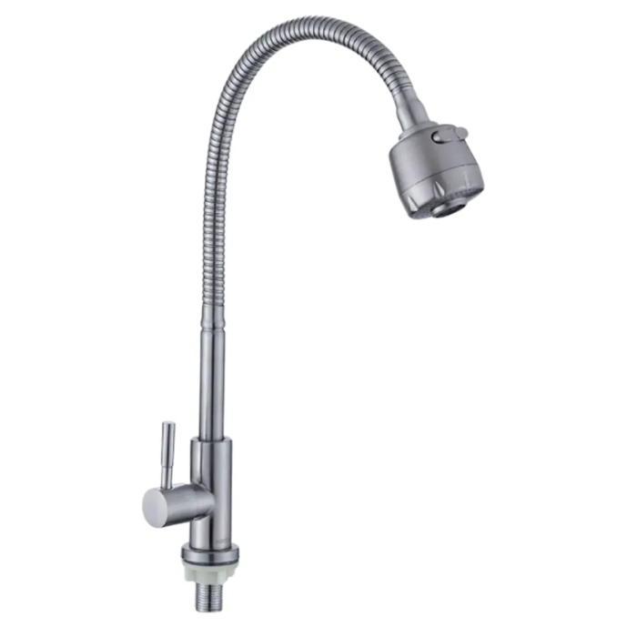 GRIFERIA PICO FLEXIBLE AL MUEBLE ACERO PESADO - 1