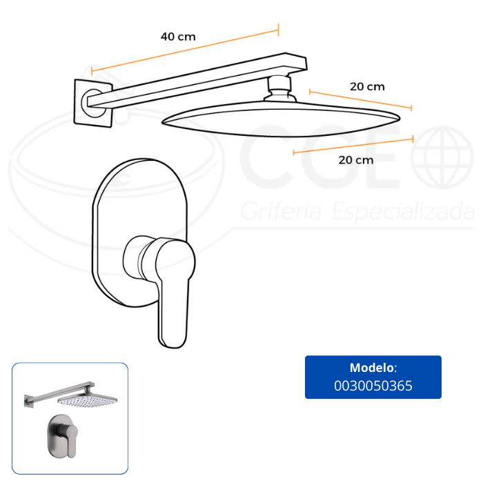 MEZCLADORA DE DUCHA MINIMALISTA CUADRADO BRONCE GRIS - 3