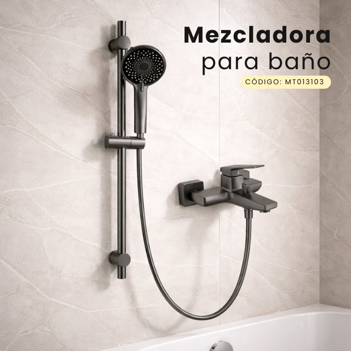 MEZCLADORA MONOCOMANDO PARA DUCHA TELEFONO CON BARRA GUN GREY MT013103 - 3