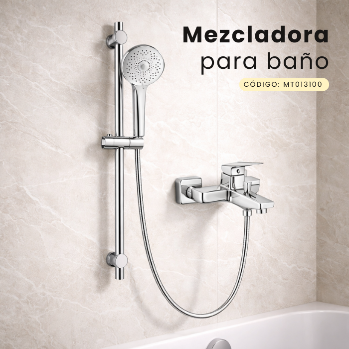MEZCLADORA MONOCOMANDO PARA DUCHA TELEFONO CON BARRA CROMADO MT013100 - 3