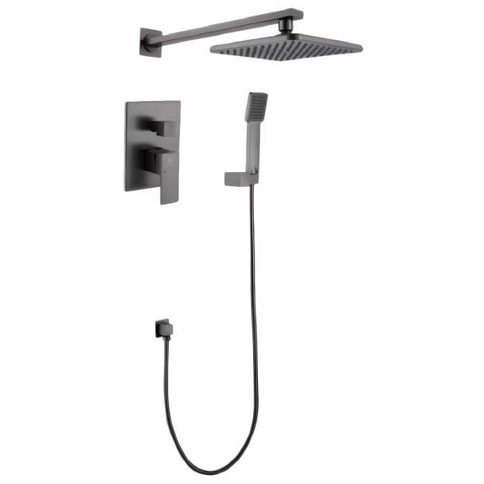 MEZCLADORA DE DUCHA Y TELEFONO CUADRADO BRONCE GRIS 6004 SANDS 1 - 1