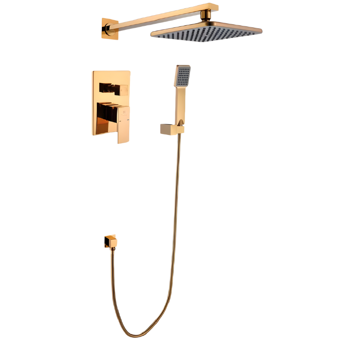 MEZCLADORA DE DUCHA Y TELEFONO CUADRADO BRONCE DORADO 6004 SANDS 1 - 1