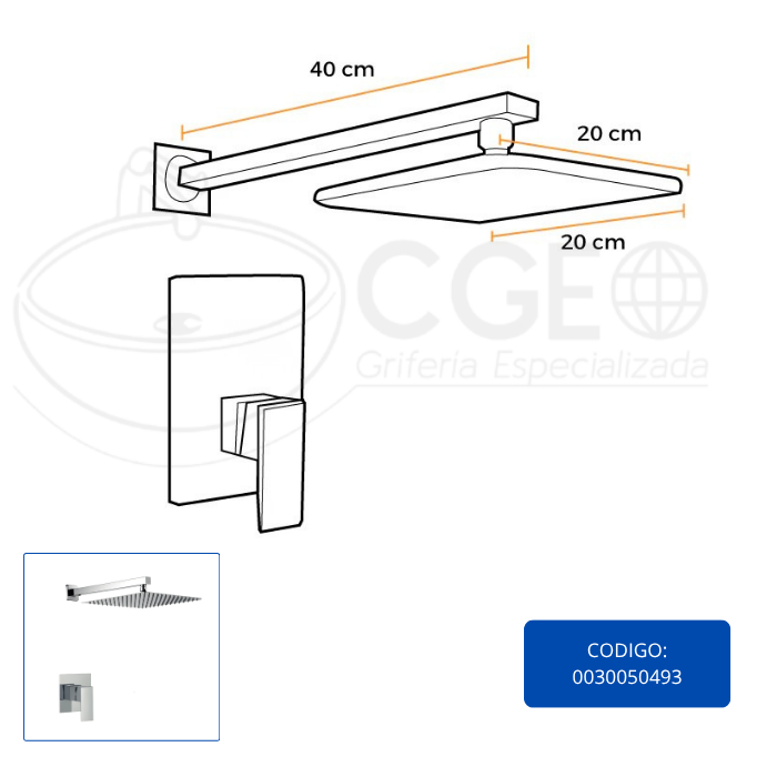MEZCLADORA MONOC. DE DUCHA  BRONCE CROMADO FS002 SANDS - 4