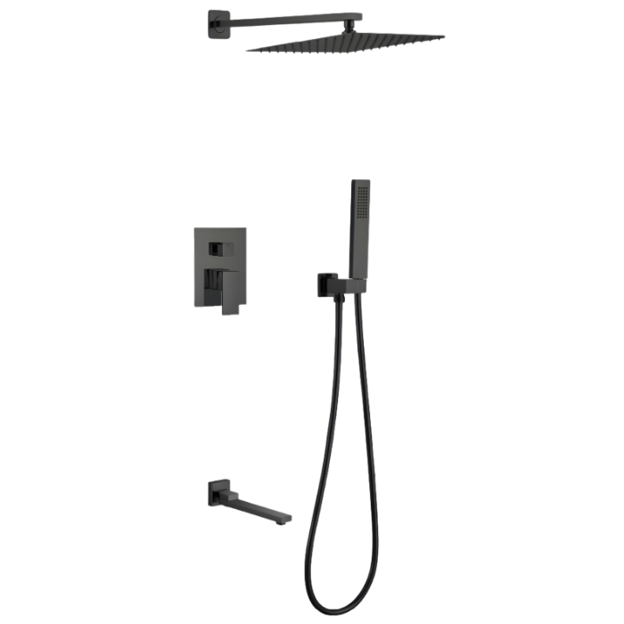 MEZCLADORA PARA BAÑO Y TINA CUADRADO NEGRO FB024T SANDS BRONCE - 1