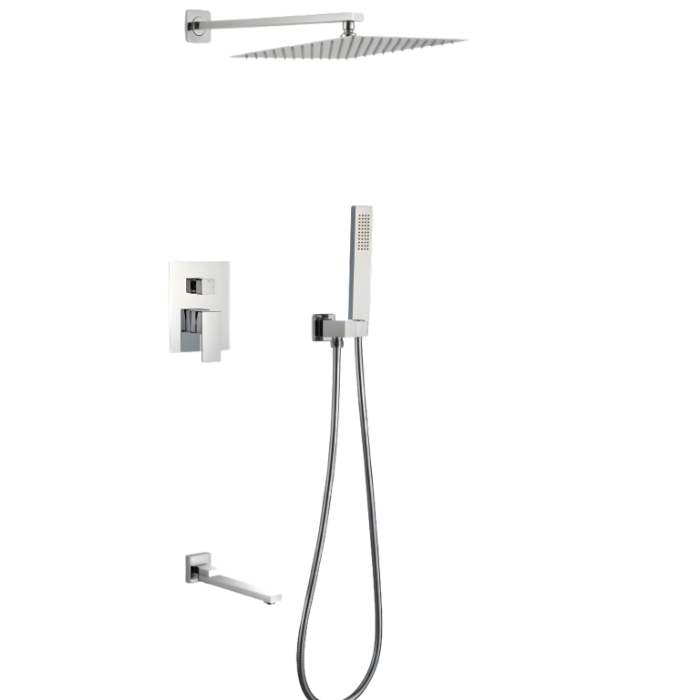 MEZCLADORA PARA BAÑO Y TINA CUADRADO CROMADO FB024T SANDS BRONCE - 1