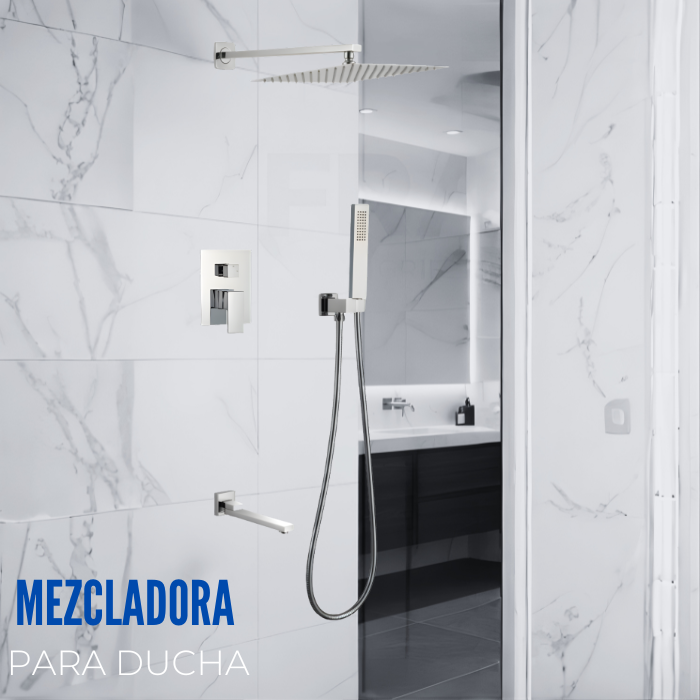 MEZCLADORA PARA BAÑO Y TINA CUADRADO CROMADO FB024T SANDS BRONCE - 2