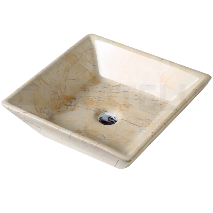 BOWL LOZA MARMOLEADO CUADRADO BONE - 1