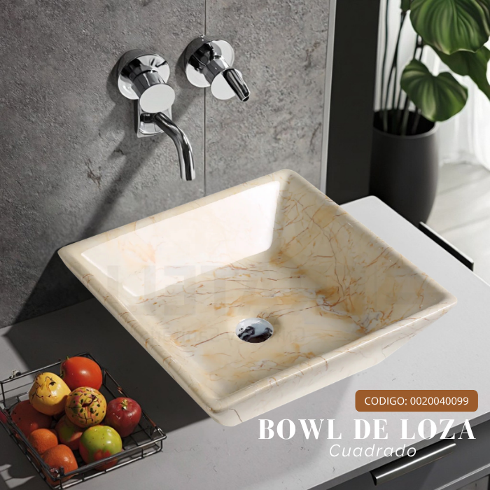 BOWL LOZA MARMOLEADO CUADRADO BONE - 3