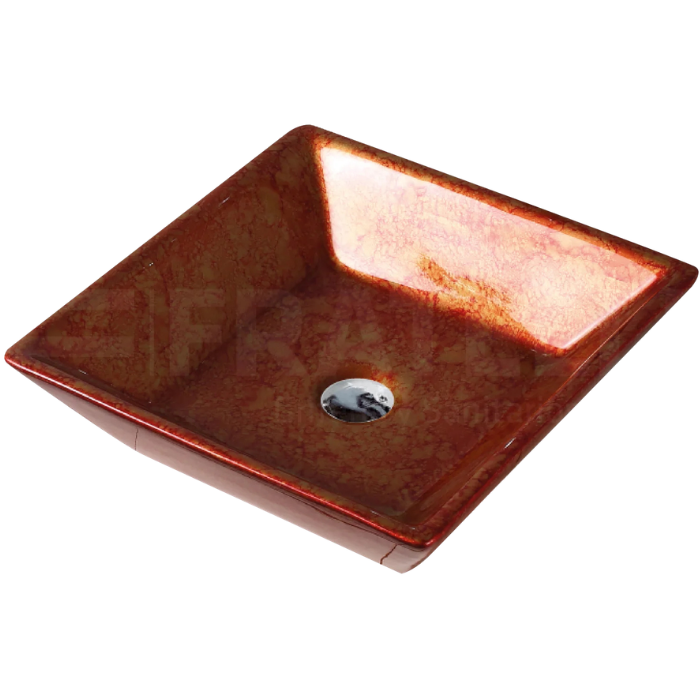 BOWL LOZA CUADRADO NARANJA - 1